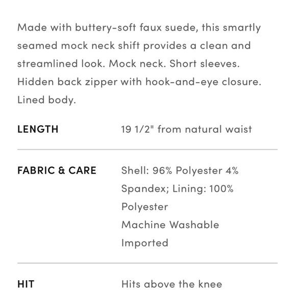 Ann Taylor faux suede mock neck gray sheath dress women’s size 8 - Picture 6 of 7